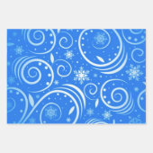Feuille De Papier Cadeau Flèche arctique bleue et blanche (Devant 2)
