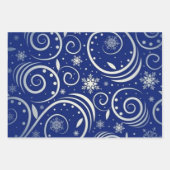 Feuille De Papier Cadeau Flèche arctique bleue et blanche (Devant)
