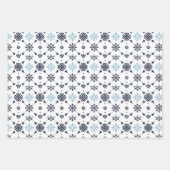 Feuille De Papier Cadeau Flèche de neige bleu clair et blanc (Devant 2)
