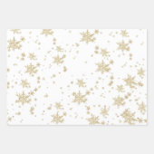 Feuille De Papier Cadeau Flèche De Neige Dorée Dramatique Sur Rouge Noir & (Devant 3)