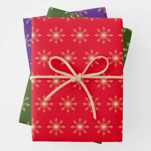 Feuille De Papier Cadeau Flèche de neige Gold Foil (En situation)