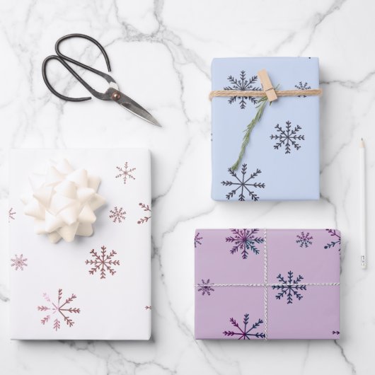 Feuille De Papier Cadeau Flèche de neige Pastel moderne (Recto)