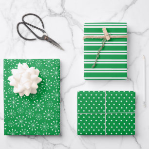 Feuille De Papier Cadeau Flèche de neige verte