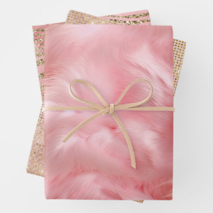 Feuille De Papier Cadeau Flèche rose Parties scintillant Gold Zebra