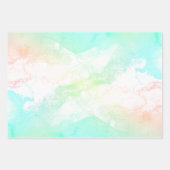 Feuille De Papier Cadeau Flèches Abstraites vert et bleu (Devant)