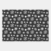 Feuille De Papier Cadeau Flèches blanches modernes Noël bleu et noir (Devant 3)