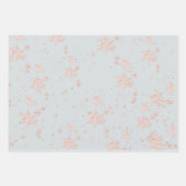 Feuille De Papier Cadeau Flèches De Neige Roses Vides Tons Gris (Devant)