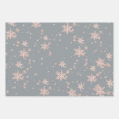 Feuille De Papier Cadeau Flèches De Neige Roses Vides Tons Gris (Devant 3)