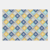 Feuille De Papier Cadeau Flèches de Noël bleues (Devant 2)