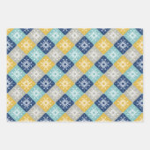 Feuille De Papier Cadeau Flèches de Noël bleues (Devant)