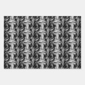 Feuille De Papier Cadeau Flèches de peinture noir + blanc (Devant 2)