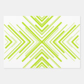 Feuille De Papier Cadeau Flèches en vert et blanc (Devant 2)