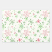 Feuille De Papier Cadeau Flèches, neige, étoiles, ciel d'hiver bleu (Devant 3)