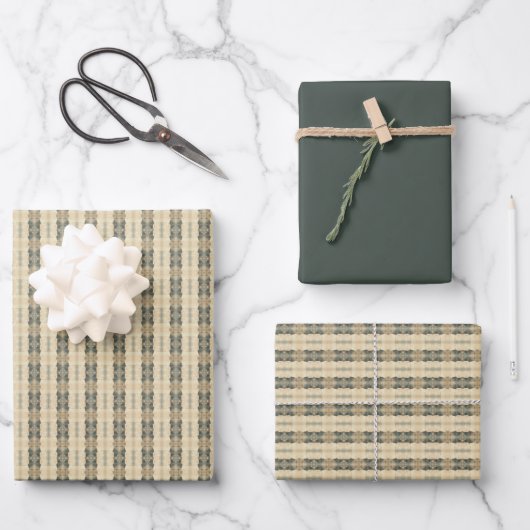 Feuille De Papier Cadeau Fletcher avec solide vert foncé (Recto)