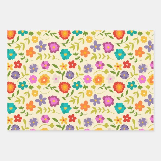 Feuille De Papier Cadeau Fleur (Devant 2)