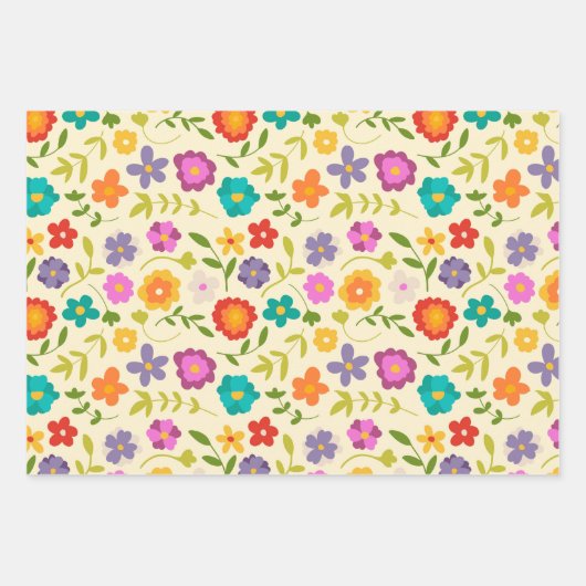 Feuille De Papier Cadeau Fleur (Devant)