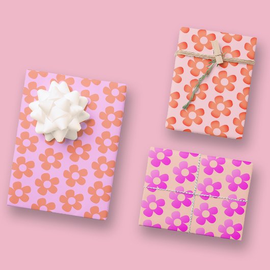 Feuille De Papier Cadeau Fleur Blush Pink Rose Chaud Simple