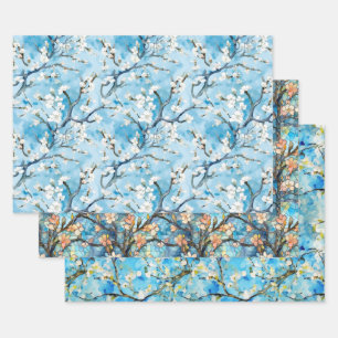 Feuille De Papier Cadeau Fleur d'amande inspirée de Van Gogh Wrapping Paper