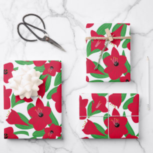Feuille De Papier Cadeau Fleur d'Amaryllis