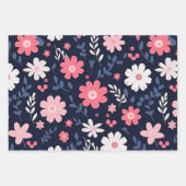 Feuille De Papier Cadeau Fleur d'art populaire élégante (Devant)