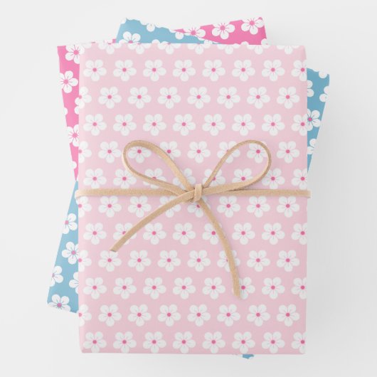 Feuille De Papier Cadeau Fleur de cerisier blanc (En situation)