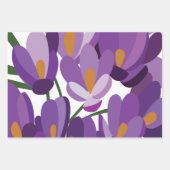 Feuille De Papier Cadeau Fleur de Crocus Violet (Devant 3)