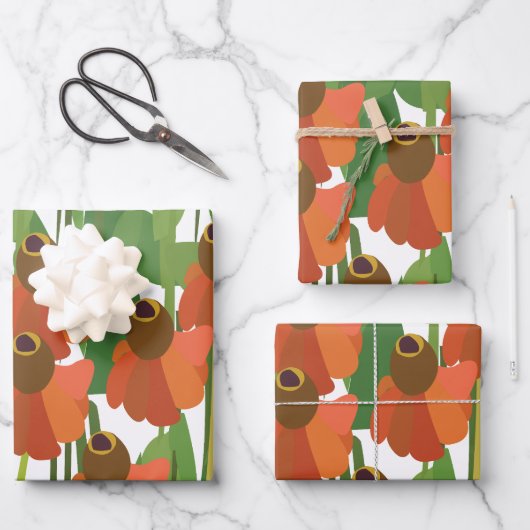 Feuille De Papier Cadeau Fleur de Helenium Fleur Sauvage Florale (Recto)