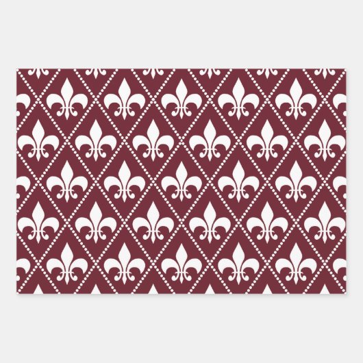 Feuille De Papier Cadeau Fleur de Lis (Devant 2)