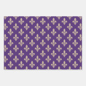 Feuille De Papier Cadeau Fleur de Lis Motif, Royal French Creative on Purpl (Devant 3)