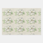 Feuille De Papier Cadeau Fleur de Magnolia (Devant 3)