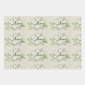 Feuille De Papier Cadeau Fleur de Magnolia (Devant)