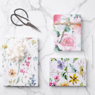 Feuille De Papier Cadeau Fleur de prairie Fleur sauvage de printemps Jardin