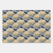 Feuille De Papier Cadeau Fleur de rose jaune doux Nature Motif   (Devant 3)