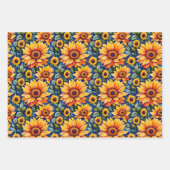 Feuille De Papier Cadeau Fleur de soleil jaune moderne (Devant 2)