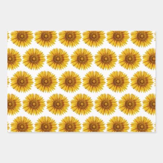 Feuille De Papier Cadeau Fleur de tournesol Vintage (Devant)