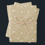 Feuille De Papier Cadeau Fleur d'Hibiscus Blanc sur Fond Doré<br><div class="desc">Trois feuilles de papier d'emballage présentent des contours de fleurs d'hibiscus blanches tropicales sur un fond doré (ou de la couleur de votre choix). Beau papier cadeau pour anniversaire,  mariage,  anniversaire de mariage ou toute autre occasion. PLUS de couleurs dans notre boutique.</div>