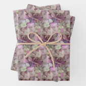 Feuille De Papier Cadeau Fleur d'Hydrangée Blanche, Rose, Violet - Floral (En situation)