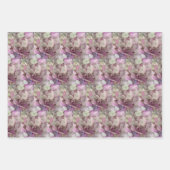 Feuille De Papier Cadeau Fleur d'Hydrangée Blanche, Rose, Violet - Floral (Devant)