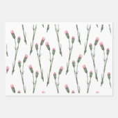 Feuille De Papier Cadeau Fleur d'oeillet sans fil (Devant 3)