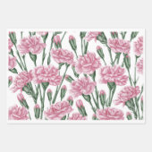 Feuille De Papier Cadeau Fleur d'oeillet sans fil (Devant)