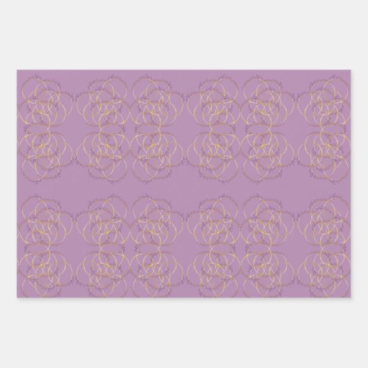 Feuille De Papier Cadeau Fleur d'or Fleur d'anniversaire (Devant 3)