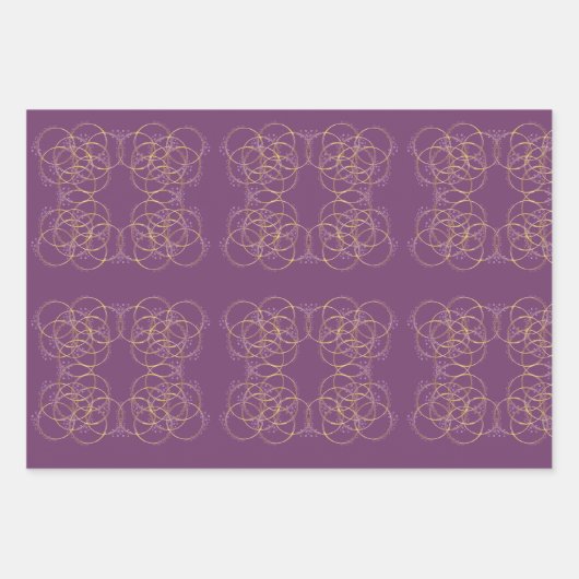 Feuille De Papier Cadeau Fleur d'or Fleur d'anniversaire (Devant)