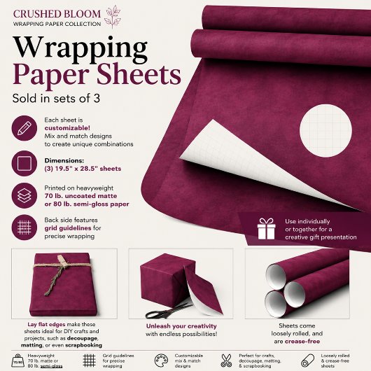 Feuille De Papier Cadeau Fleur Écrasée
