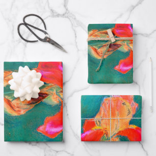 Feuille De Papier Cadeau Fleur Iris colorée