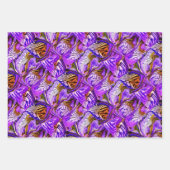 Feuille De Papier Cadeau Fleur Iris Violet / Abîmée / Carrelée / Filtres / (Devant 3)