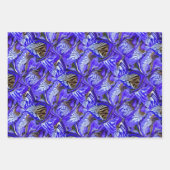 Feuille De Papier Cadeau Fleur Iris Violet / Abîmée / Carrelée / Filtres / (Devant)