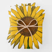 Feuille De Papier Cadeau Fleur jaune de tournesol (En situation)