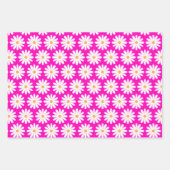 Feuille De Papier Cadeau Fleur marguerite rose et blanc (Devant 2)