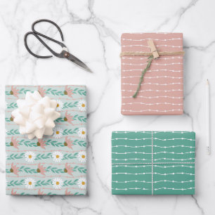 Feuille De Papier Cadeau Fleur où planté