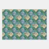 Feuille De Papier Cadeau Fleur Pêche Blanc Vert (Devant 3)